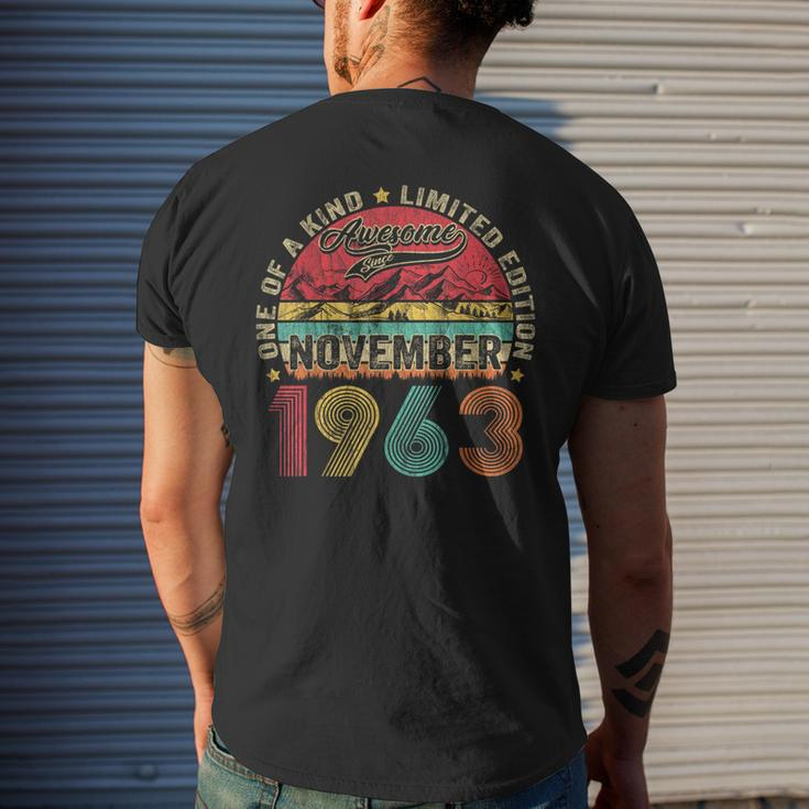60 Years Old November 1963 Vintage 60Th Birthday Men's T-shirt Back Print Gifts for Him