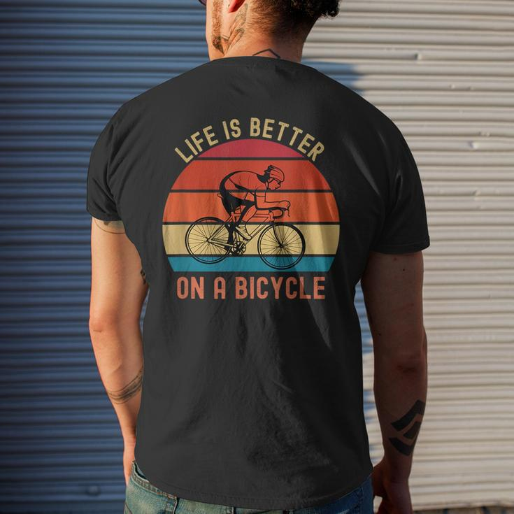 Funny Bicycle Quote Life Is Better On A Bicycle Cycling Bike Mens Back Print T-shirt Gifts for Him