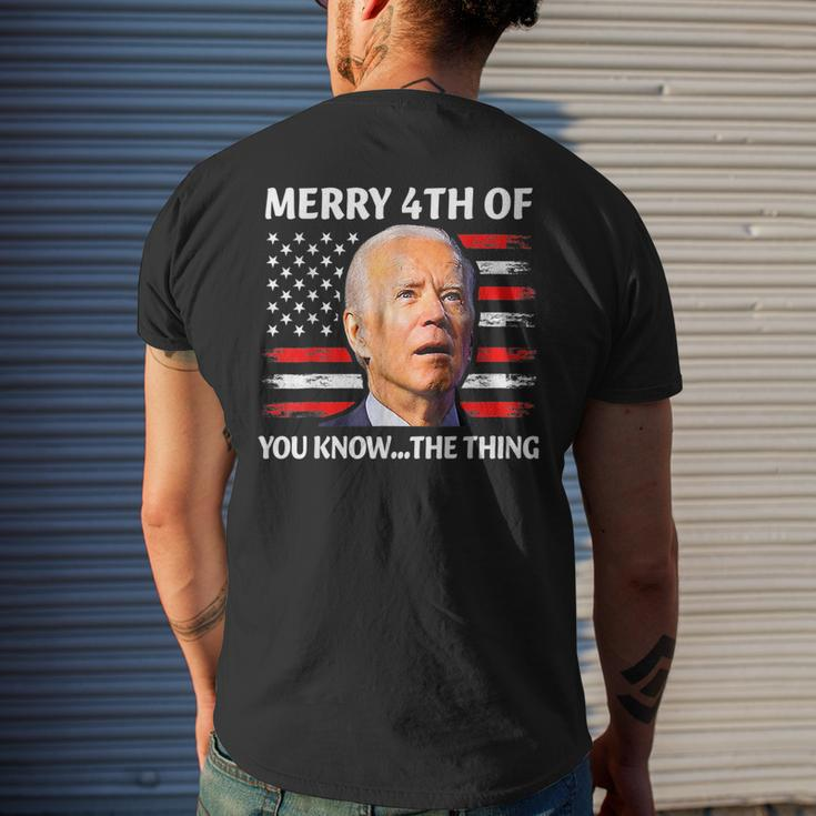 Funny Biden Confused Merry Happy 4Th Of You Knowthe Thing Mens Back Print T-shirt Gifts for Him