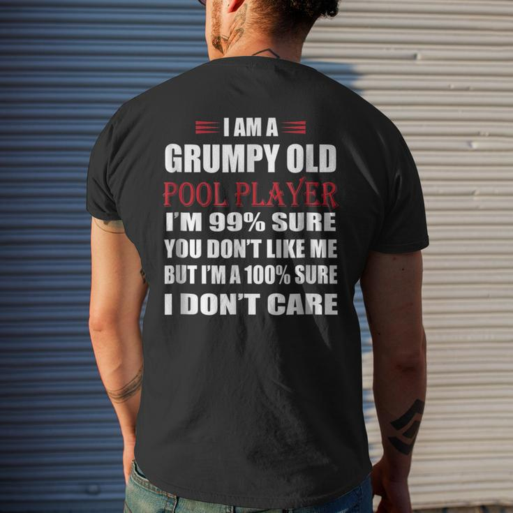 Funny Billiards I Am A Grumpy Old Pool Player Men's Crewneck Short Sleeve Back Print T-shirt Gifts for Him