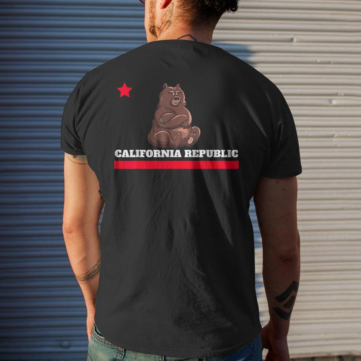 California Republic State Flag NoveltyMen's T-shirt Back Print Gifts for Him
