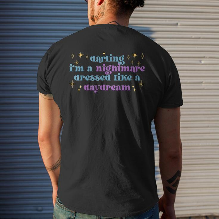 Funny Cute Quotes Saying Darling Im A Nightmare Mens Back Print T-shirt Gifts for Him