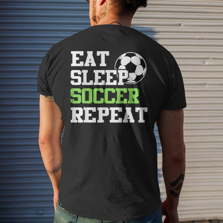 Eat Sleep Soccer Repeat Soccer Player Men's T-shirt Back Print Gifts for Him