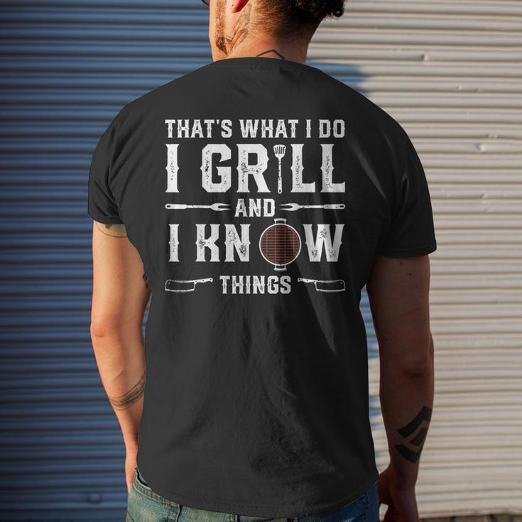Funny Grilling Bbq Barbecue Smoking Meat Smoker Grill Lover Mens Back Print T-shirt Gifts for Him