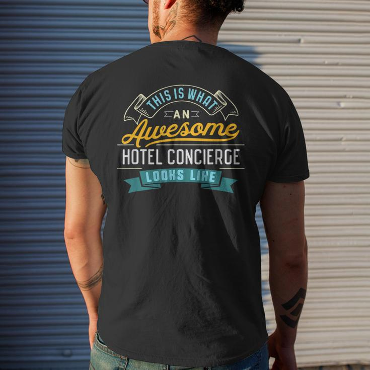 Hotel Concierge Awesome Job Occupation Men's T-shirt Back Print Gifts for Him