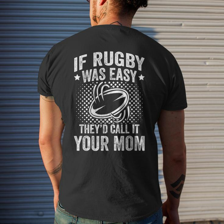 Funny If Rugby Was Easy Rugby Player Mens Back Print T-shirt Gifts for Him