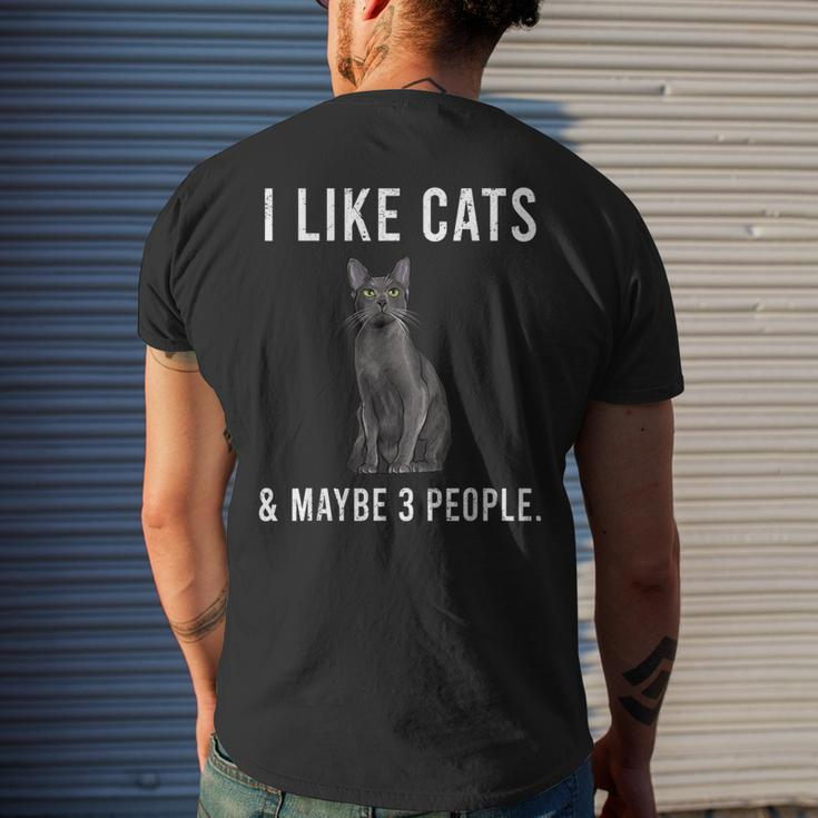 I Like Korats Cats And Maybe 3 People Men's T-shirt Back Print Gifts for Him