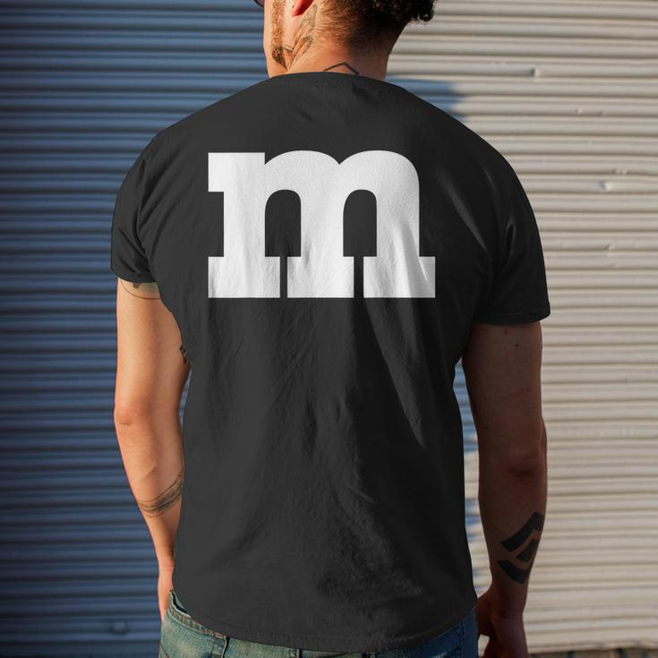 Letter M Chocolate Candy Halloween Team Groups Costume Men's T-shirt Back Print Gifts for Him