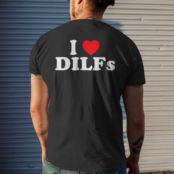 I Love Dilfs I Heart Dilfs Red Heart Cool Men's T-shirt Back Print Gifts for Him