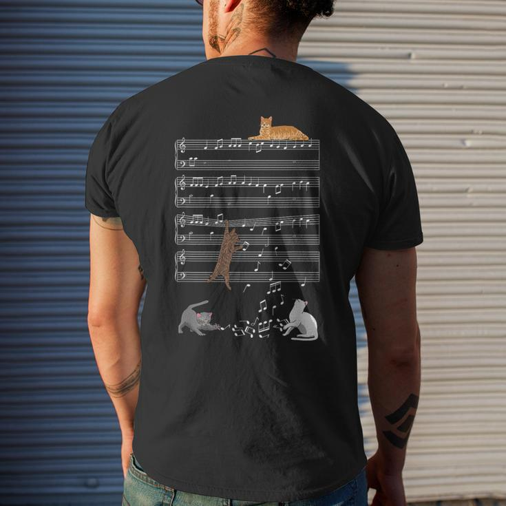 Musical Cats Cat And Music Lover Cat Men's T-shirt Back Print Gifts for Him