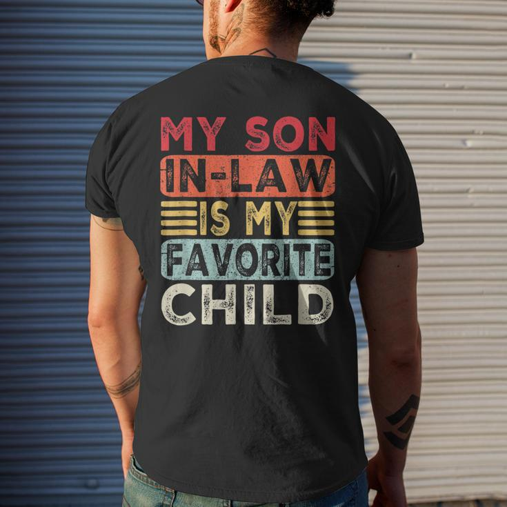 Funny My Son In Law Is My Favorite Child Father In Law Quote Mens Back Print T-shirt Gifts for Him
