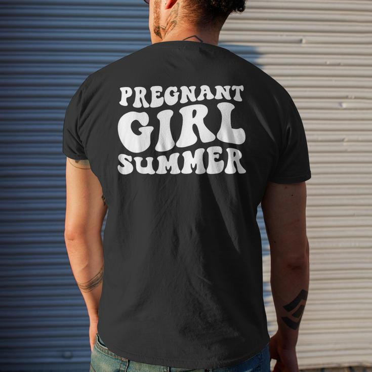 Funny Pregnancy Reveal Pregnant Girl Summer Baby Shower Summer Funny Gifts Mens Back Print T-shirt Gifts for Him
