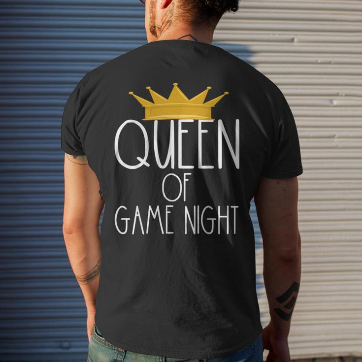 Queen Of Game Night Card Games Boardgame Winner Crown Men's T-shirt Back Print Gifts for Him