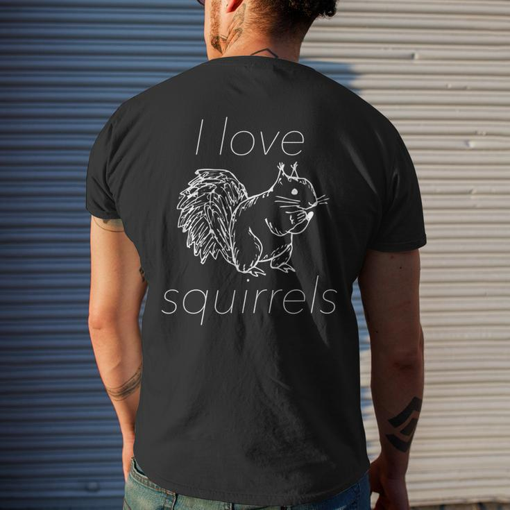Funny Squirrel I Love Squirrels Mens Back Print T-shirt Gifts for Him