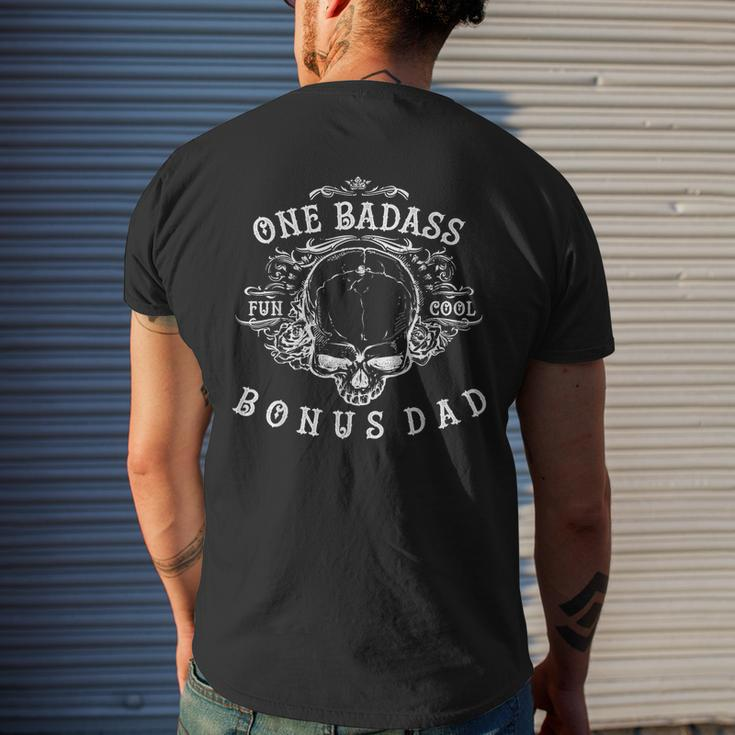 Funny Step Dad Gifts One Badass Bonus Dad Funny Gifts For Dad Mens Back Print T-shirt Gifts for Him