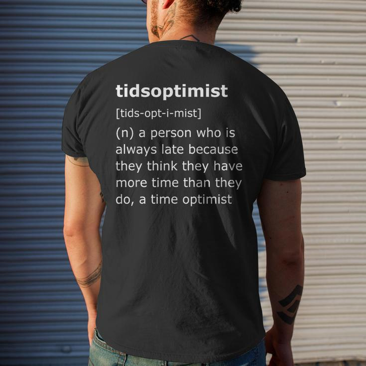 Tidsoptimist Time Optimist Men's T-shirt Back Print Gifts for Him
