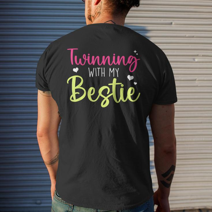 Funny Twin Matching Twins Day Friend Twinning With My Bestie Mens Back Print T-shirt Gifts for Him