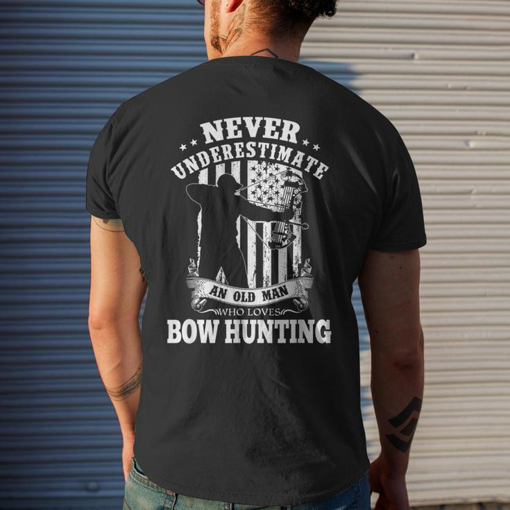 Never Underestimate An Archery Bow Hunting Man Men's T-shirt Back Print Gifts for Him