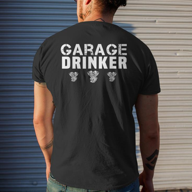 Funny Vintage Garage Drinker Retro Drinker Humor Fathers Day Humor Funny Gifts Mens Back Print T-shirt Gifts for Him