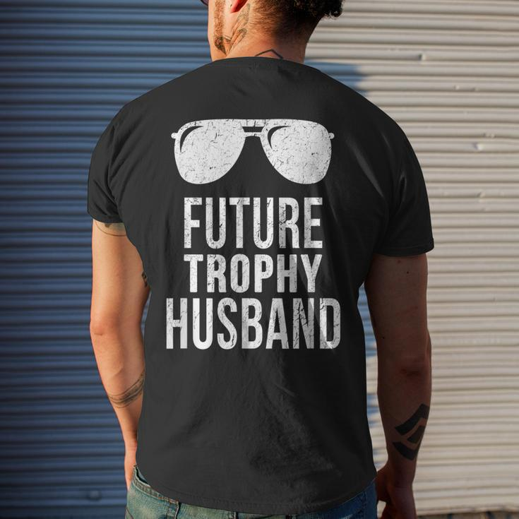 Future Trophy Fiance Groom To Be Husband Men's Back Print T-shirt Gifts for Him