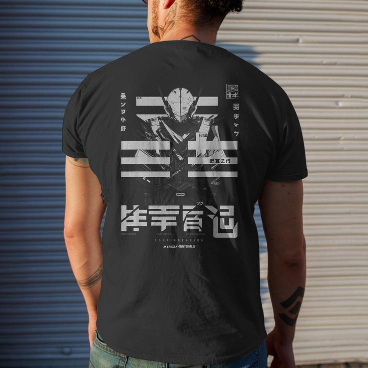 Futuristic Techwear | Japanese Cyberpunk | Harajuku Otaku Mens Back Print T-shirt Gifts for Him
