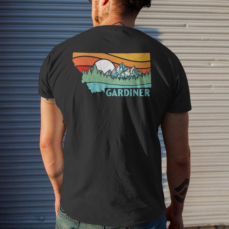 Gardiner Montana Outdoors Retro Mountains & Nature Men's T-shirt Back Print Gifts for Him