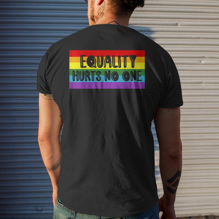 Gay Pride Equality Hurts No One Love Wins Mens Back Print T-shirt Gifts for Him