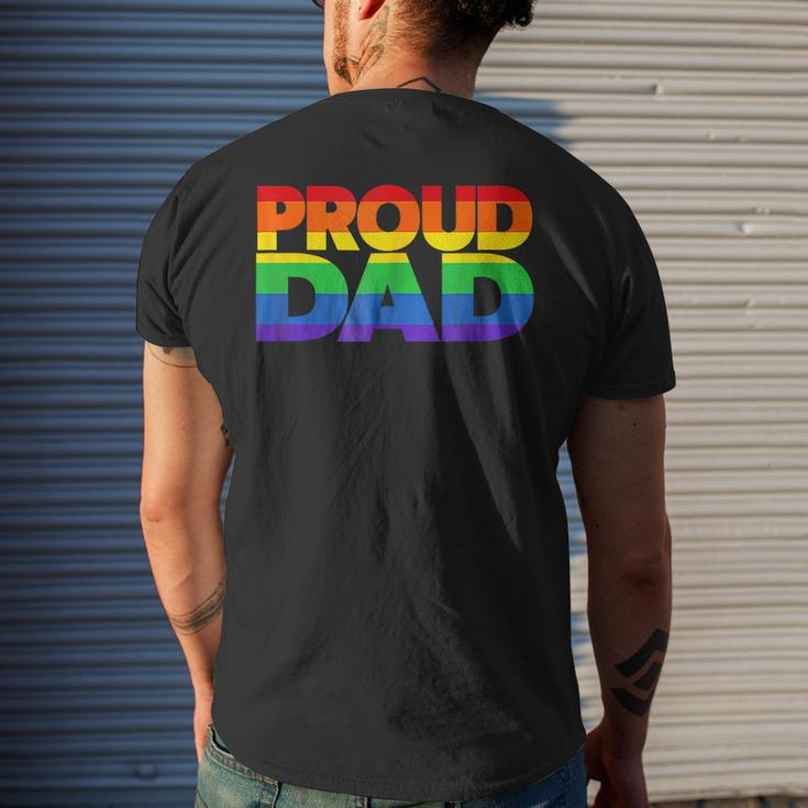 Gay Pride Proud Dad Lgbt Parent Fathers Day Men's Back Print T-shirt Gifts for Him