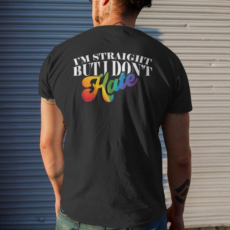 Gay Pride Support Im Straight But I Dont Hate Mens Back Print T-shirt Gifts for Him