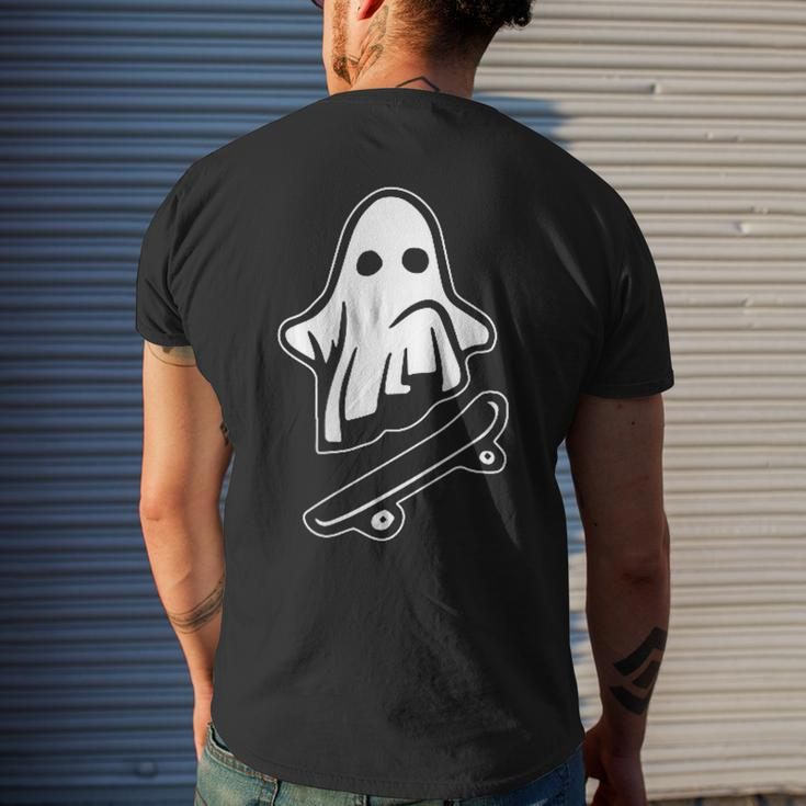 Ghost Skateboarding Halloween Costume Ghoul Spirit Men's T-shirt Back Print Gifts for Him