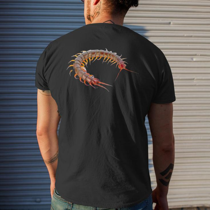 Giant Centipede Pet Lover Creepy Realistic Millipede Men's T-shirt Back Print Gifts for Him