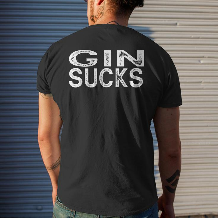 Gin Sucks Funny Best Alcohol Cocktails Drinking Party Mens Back Print T-shirt Gifts for Him