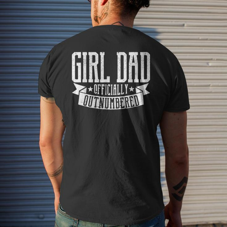 Girl Dad Officially Outnumbered Funny Dad Of Girls Daddy Mens Back Print T-shirt Gifts for Him