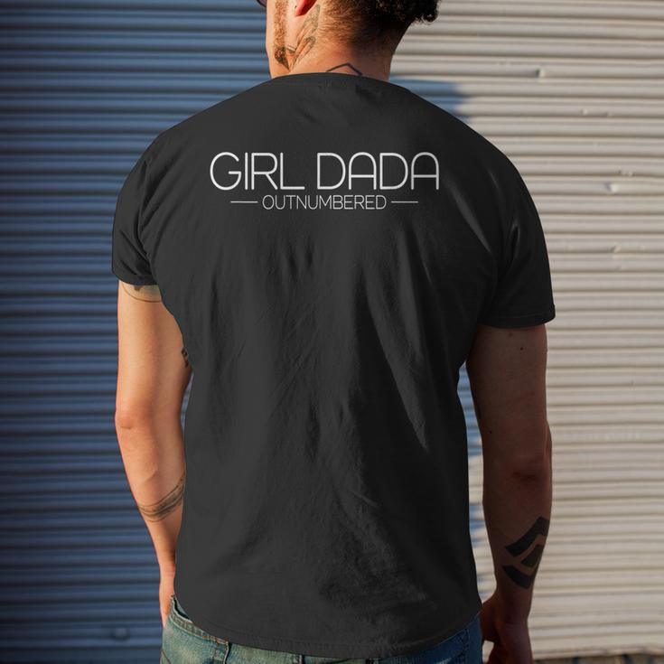 Girl Dada Dad Outnumbered Proud Father Of Girl Dada Men's Back Print T-shirt Gifts for Him