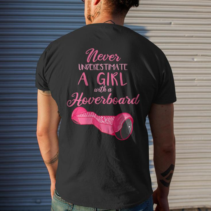 Girl Hoverboard Gifts Electric Scooter Never Underestimate Mens Back Print T-shirt Gifts for Him