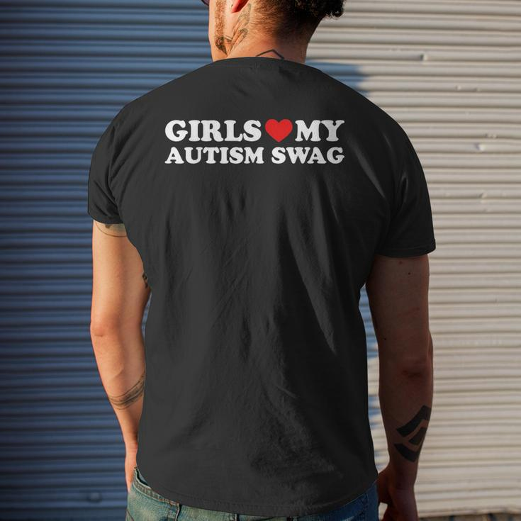 Girls Love My Autism Swag Funny Autistic Boy Gifts Awareness Mens Back Print T-shirt Gifts for Him