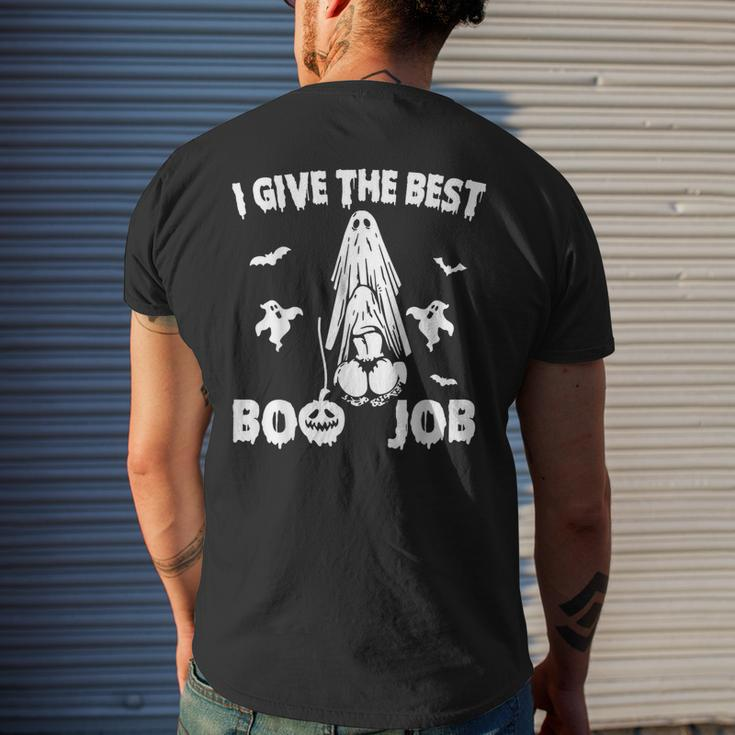 I Give The Best Boo Job Joke Halloween Inappropriate Men's T-shirt Back Print Gifts for Him