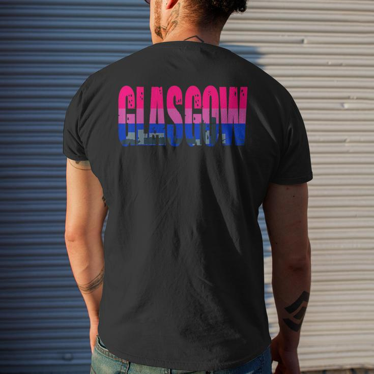 Glasgow Bisexual Flag Pride Support City Mens Back Print T-shirt Gifts for Him