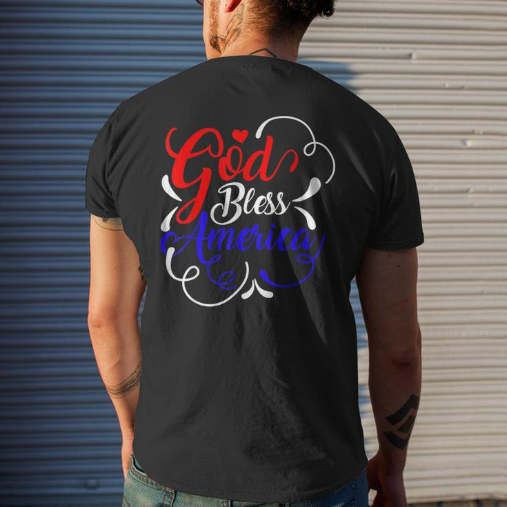 God Bless America 4Th Of July Usa Flag Patriotic Christian Mens Back Print T-shirt Gifts for Him