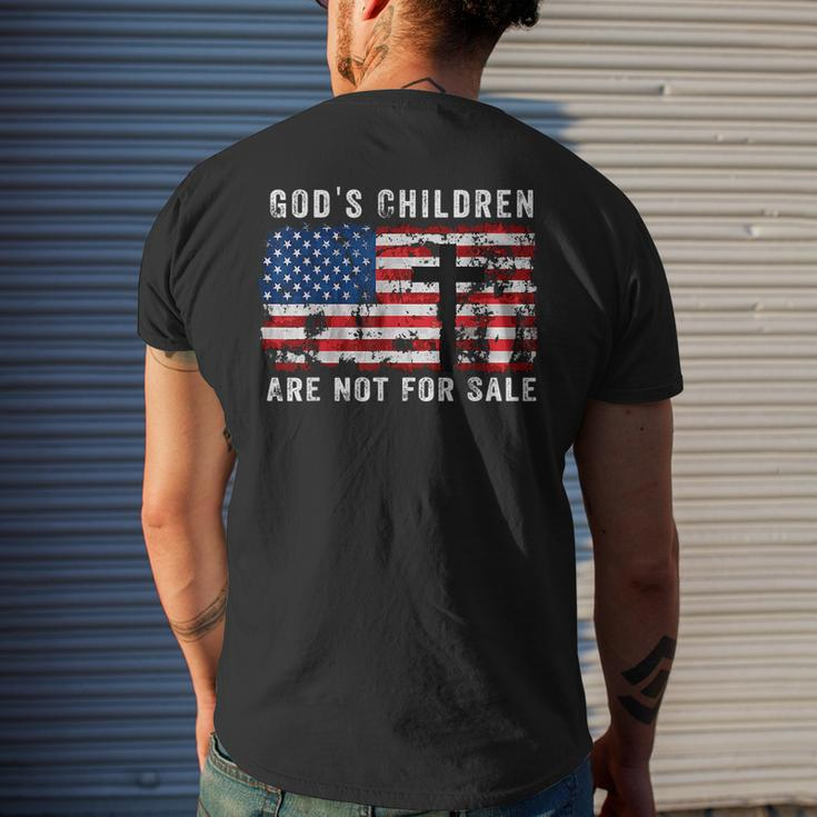Gods Children Are Not For Sale American Flag Gods Children Mens Back Print T-shirt Gifts for Him