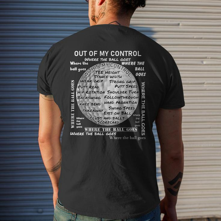 Golf Out Of My Control Mens Back Print T-shirt Gifts for Him