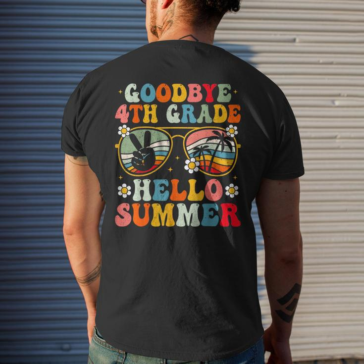Goodbye 4Th Grade Hello Summer Groovy Fourth Grade Graduate Mens Back Print T-shirt Gifts for Him