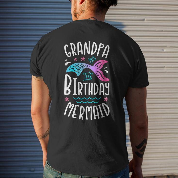 Grandpa Of The Birthday Mermaid Gifts Merman Family Matching Grandpa Funny Gifts Mens Back Print T-shirt Gifts for Him
