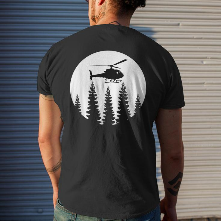 Great Helicopter Pilot Retro Gift Men Mens Back Print T-shirt Gifts for Him