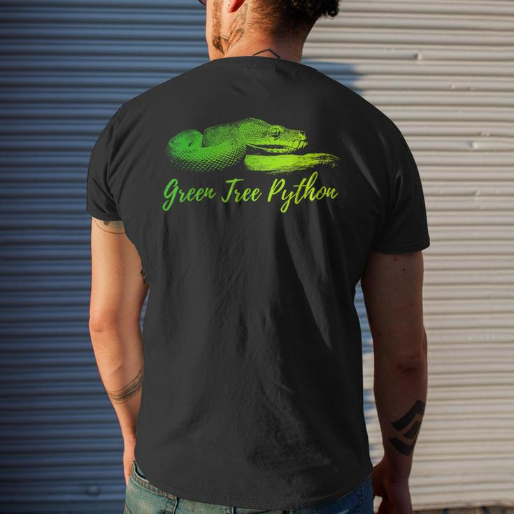 Green Tree Python Morelia Viridis Chondro Snake Keeper Men's T-shirt Back Print Gifts for Him