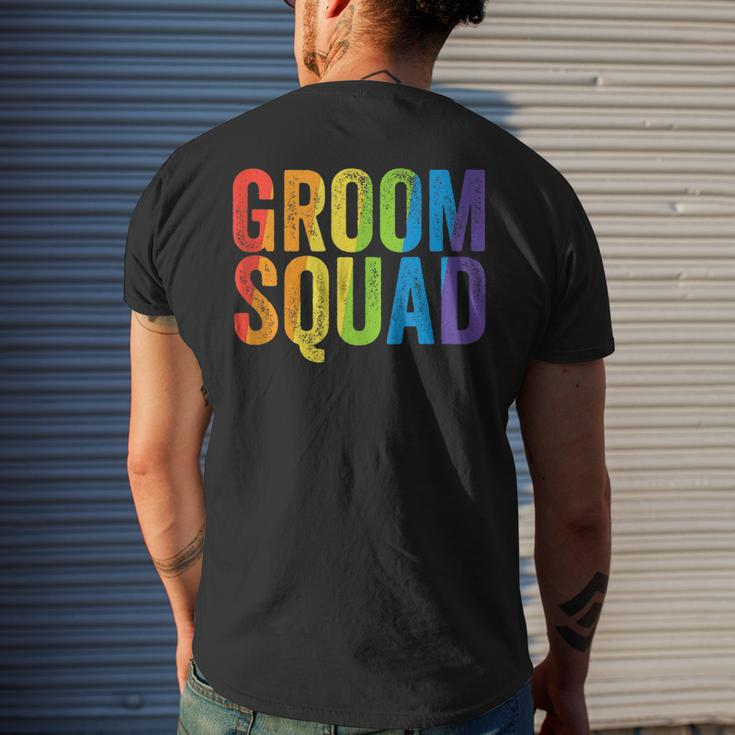 Groom Squad Party Lgbt Same Sex Gay Wedding Husband Men Mens Back Print T-shirt Gifts for Him