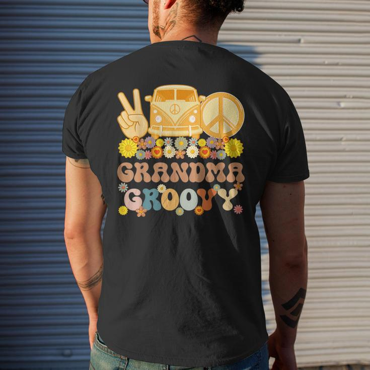 Groovy Grandma Hippie Peace Retro Matching Party Family Mens Back Print T-shirt Gifts for Him