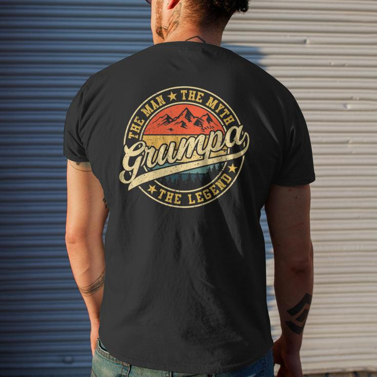 Grumpa The Man The Myth The Legend Funny Fathers Day Mens Back Print T-shirt Gifts for Him
