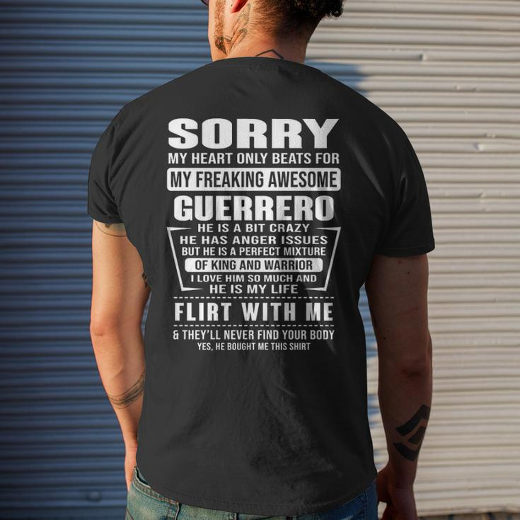 Guerrero Name Gift Sorry My Heartly Beats For Guerrero Mens Back Print T-shirt Gifts for Him