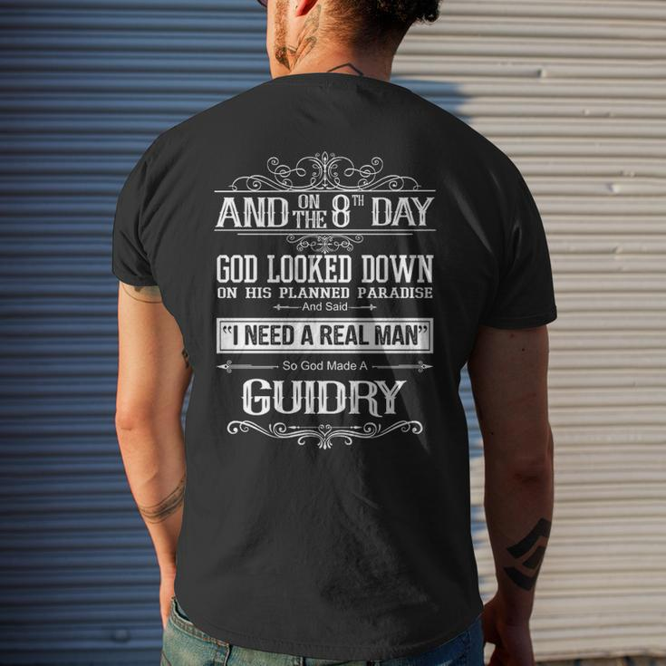 Guidry Name Gift So God Made A Guidry Mens Back Print T-shirt Gifts for Him